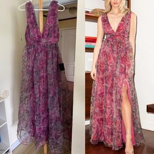 LULU’S pink and purple dress perfect for weddings